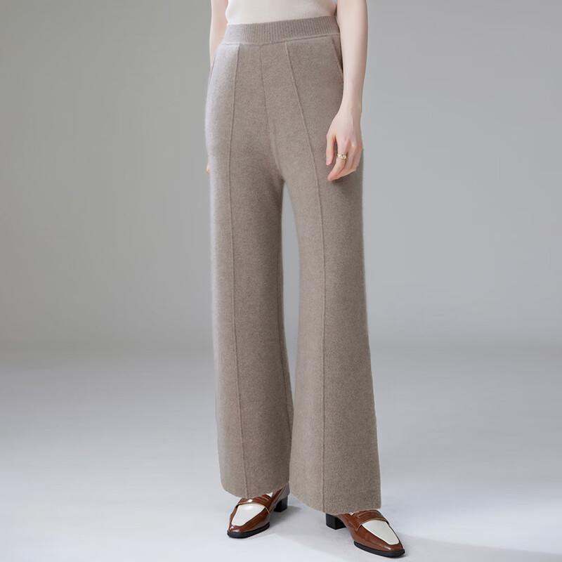 Fanzhen Women's High-Waist Wool Blend Wide-Leg Pants