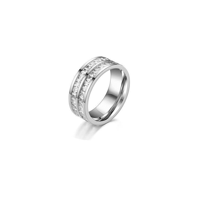 Eleganter 925 Sterling Silber Ring für Damen mit funkelndem Voll-Diamant-Design für trendige Paare