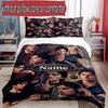 3pcs Duvet Cover Set (1*Duvet Cover + 2*Pillowcase, Without Core), Custom Name Damon Salvatore  Pattern Bedding Set, Home Bedroom Decor Gift