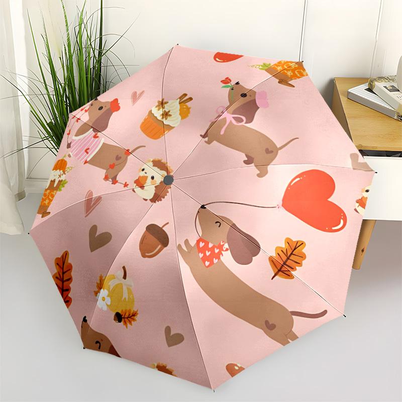 

1pc DachshundAutomatic Open/close Folding Umbrella, Compact Portable Travel Umbrella, Perfect Birthday/Holiday, Cute Umbrella y038