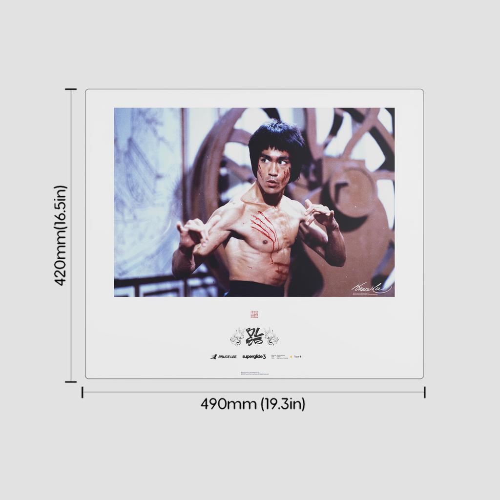 Pulsar Gaming Gears eSports Specification Gaming Mousepad Superglide3 Glass Mousepad Bruce Lee 85th Edition Glass Pad 49cm x 42cm Bruce Lee Non-slip