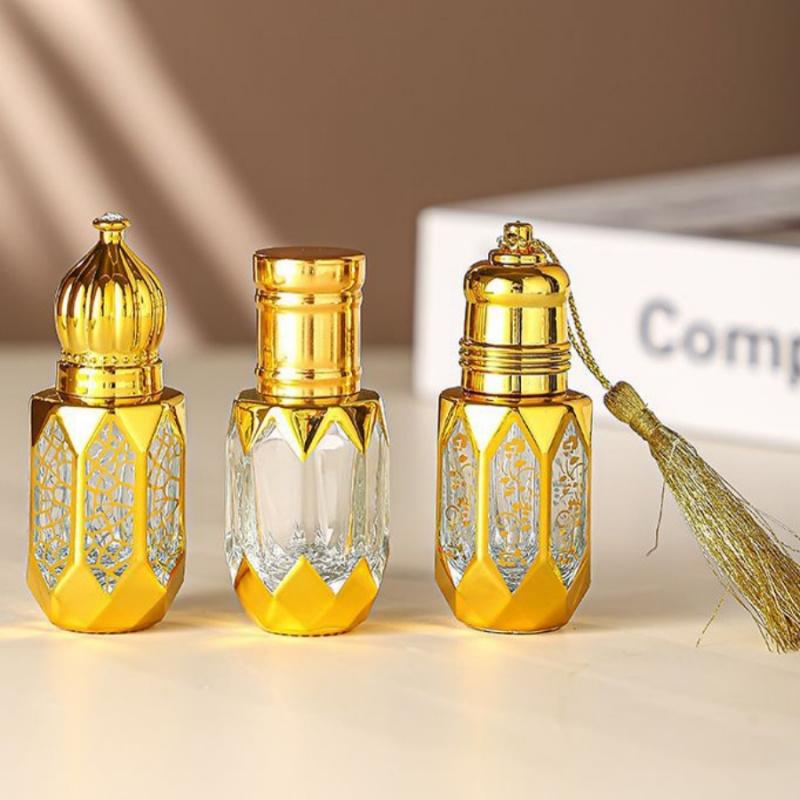 1pc 6ml Essential Oil Dispensing Bottle Middle East Arab Dubai Cosmetic Perfume Dispensing Bottle Tassel Cap Travel Portable