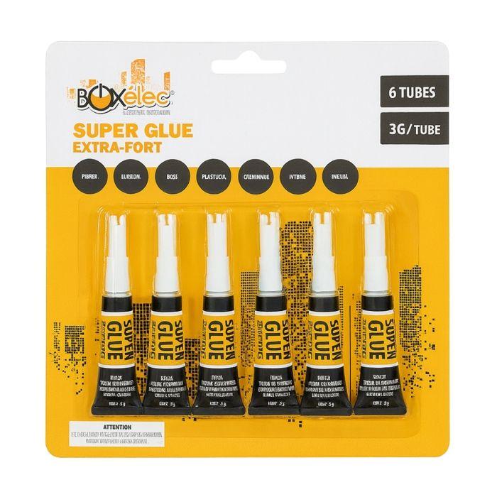 

Pack of 6 Tubes of Super Glue Extra Strong 3g – Quick Repairs Multi-Support