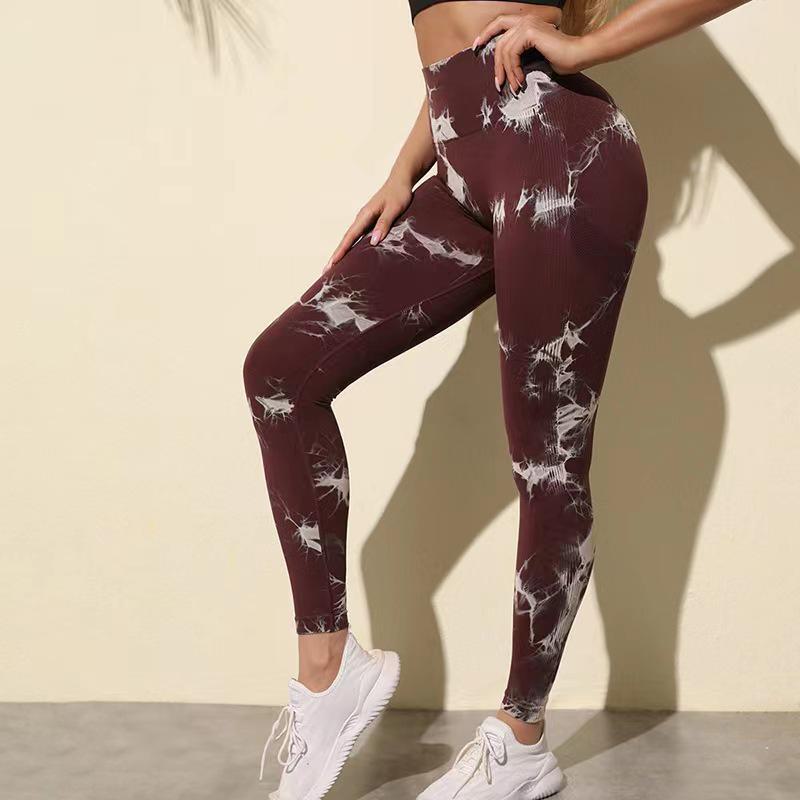 Seamless Tie-Dye High Waist Peach Hip Yoga Leggings