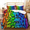 3D Butterfly Themed Bedding Set with Colorful Wing Pillowcases and Duvet Covers 2 or 3 Pieces AU180 * 210 Full Size Home Decoration