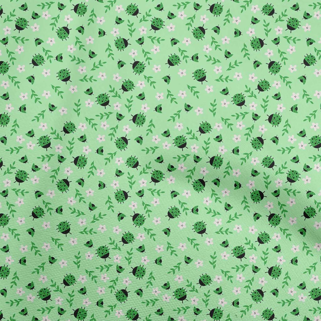 oneOone Bomull Poplin Middels blått stoff Bird Ladybird Quilting Supplies Print Systoff By The Yard 42 tommer