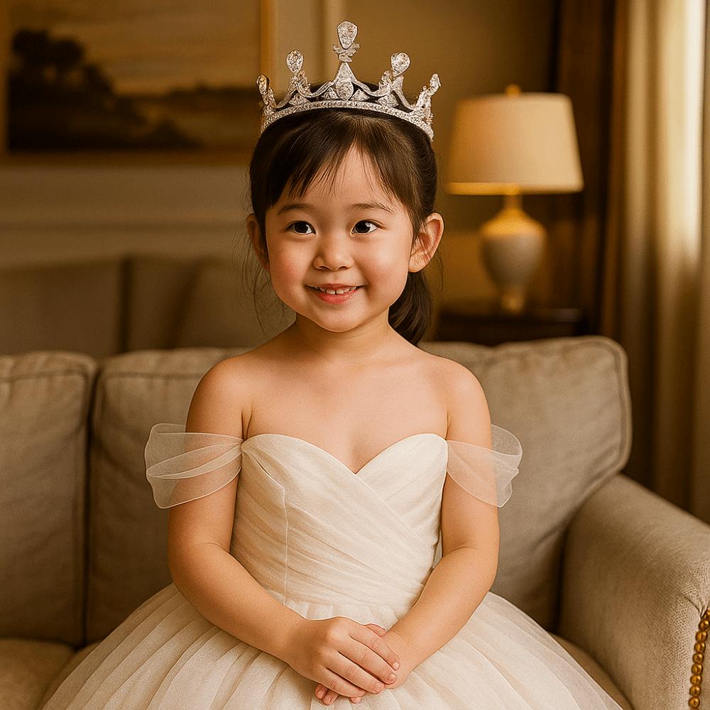 Luxury Girls Crystal Crown Elegant Rhinestone Princess Crown Hair Accessories Birdthday Crown  Gift