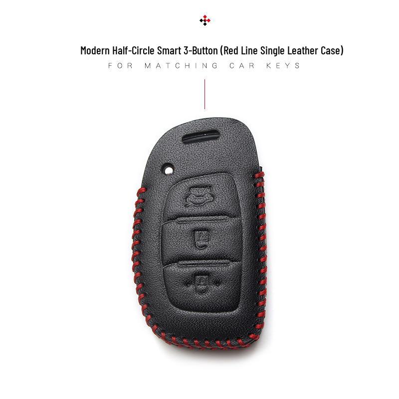 Hyundai Genuine Leather Key Case for Santa Fe, ix35, Mistra, Elantra, Reina, Veloster, Sonata