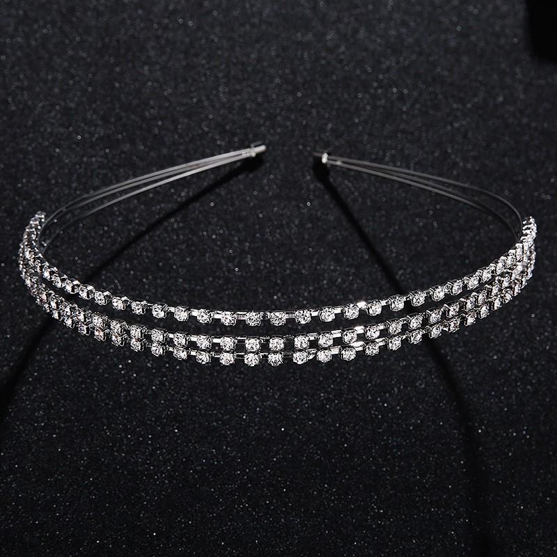 Womens Triple Layer Rhinestone Hairband Headband Birthday Party Daily Wear Fashion Accessory