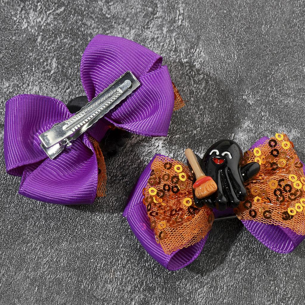 2PCS New Cute Fashion Halloween Cartoon Bow Lovely Girls Hairpins Children Headwear Hairgrip Hair Clips Hair Accessories