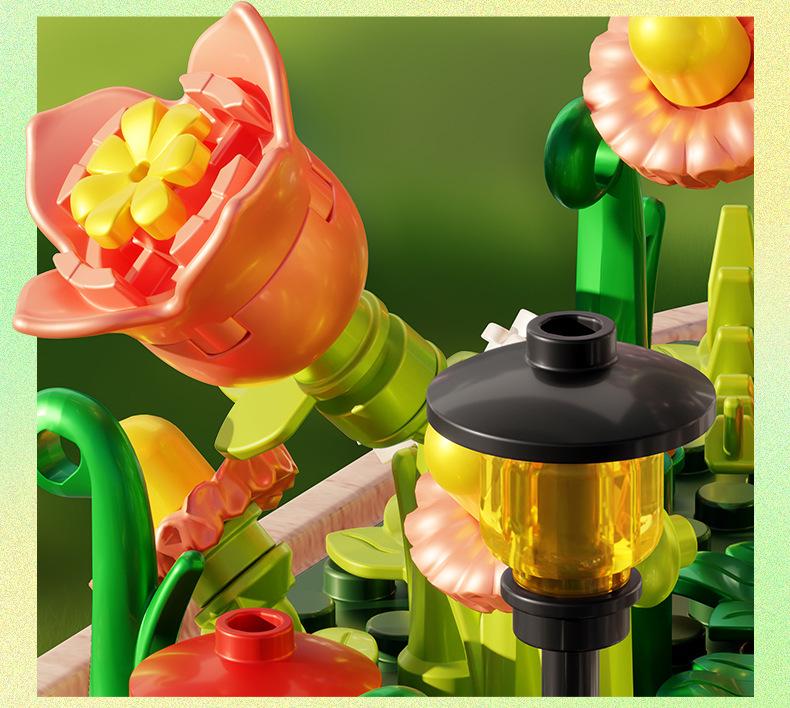 Fermi S2238 Huaylin Castle Preserved Flower Model - Handmade Building Blocks for Kids - Valentine's Day Gift