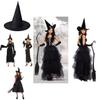 Spellbinding Sleeveless Witch Dress Featuring Elegant Accessories For Halloween Celebrations