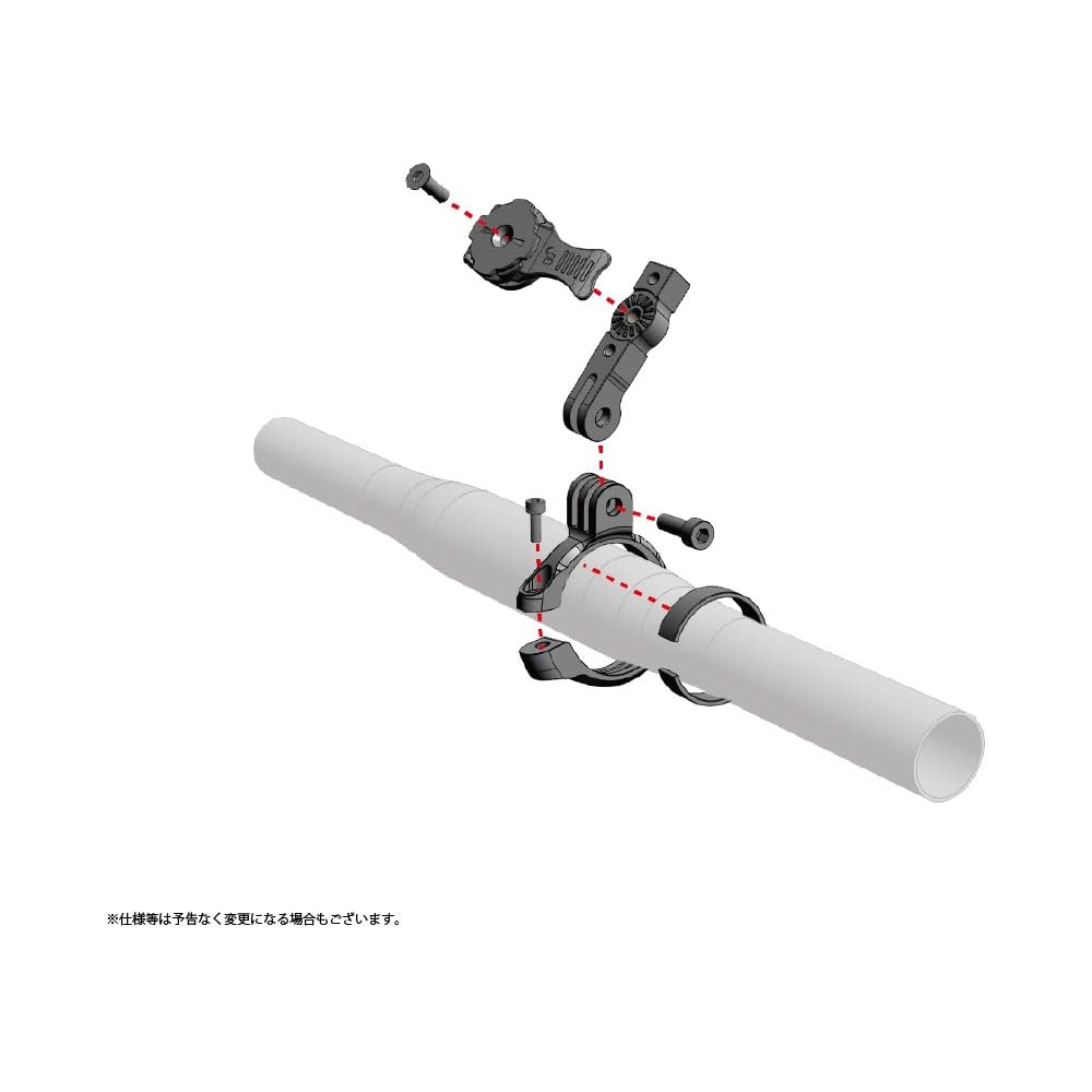 [REC-Mounts Plus] Moto Mount 6 Clamp Short Type R+Moto6SV (Silver) *Mount Only; Dedicated Case Required Separately*