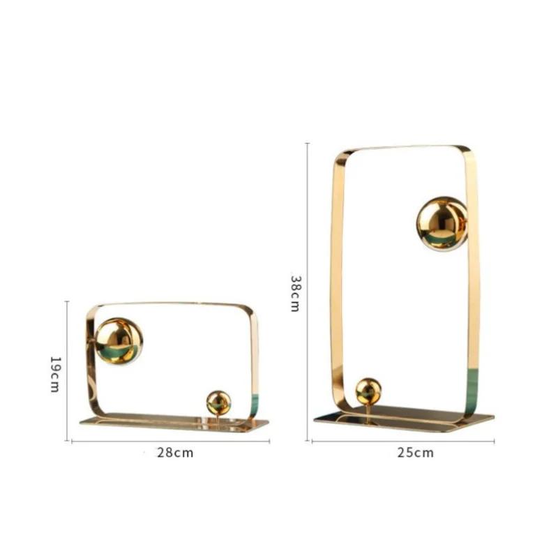 Geometrik Düzensiz Heykel Altın Küre Küp Paslanmaz Çelik Süs Dekoratif Figürler Ev Dekorasyon Aksesuarları