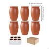 6 Pieces Clay Drinking Cups Terracotta-Colored with Glazed Finish Tapered