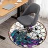 1PC peacock feathers Office Round Area Rug, Under Office Chairs Bedroom Living Room Home Decor, Carpet for Office -1110115
