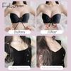Strapless Push Up Bra for Women Seamless Brasssiere Sexy Lace-Up Bra Small Chest Gathered Bras Wireless Ladies Lingerie
