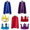 Realistic Halloween King Cape Cosplay Prince Crown Fashion Halloween Costume Cosplay Props  Adults