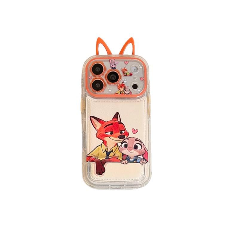 Cartoon Judy Nick Police Uniform Stand Case for iPhone 17/16 Pro Max/15/14