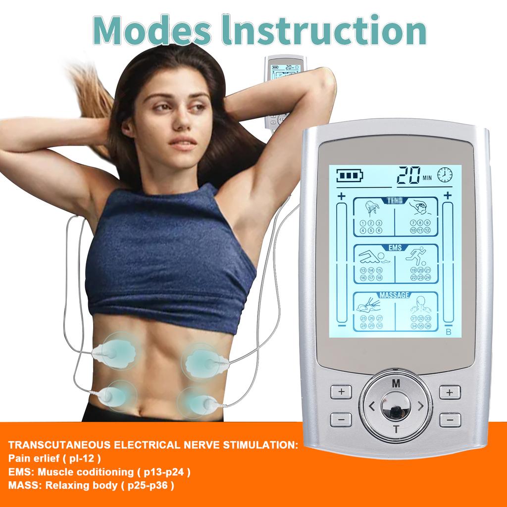 2 Channels Electric Muscle Stimulation Device with 36 Modes and 20 Strength Levels   Pulse  r Muscle Stimulator