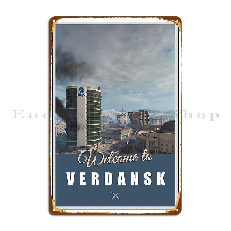 

Warzone Welcome To Verdansk Metal Plaque Wall Decor Iron Sign Wall Decor Cinema Tin Sign Poster 20x30cm（7.8x11.8inch）