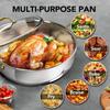 MICHELANGELO 6QT Stainless Steel Pan with Lid - Large Saute Pan with Lid Deep Frying Pan Dishwasher Oven-Safe Cooking Family