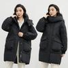 Thickened medium and long cotton-padded women's new loose large-size hooded cotton-padded jacket fashion cotton-padded jacket