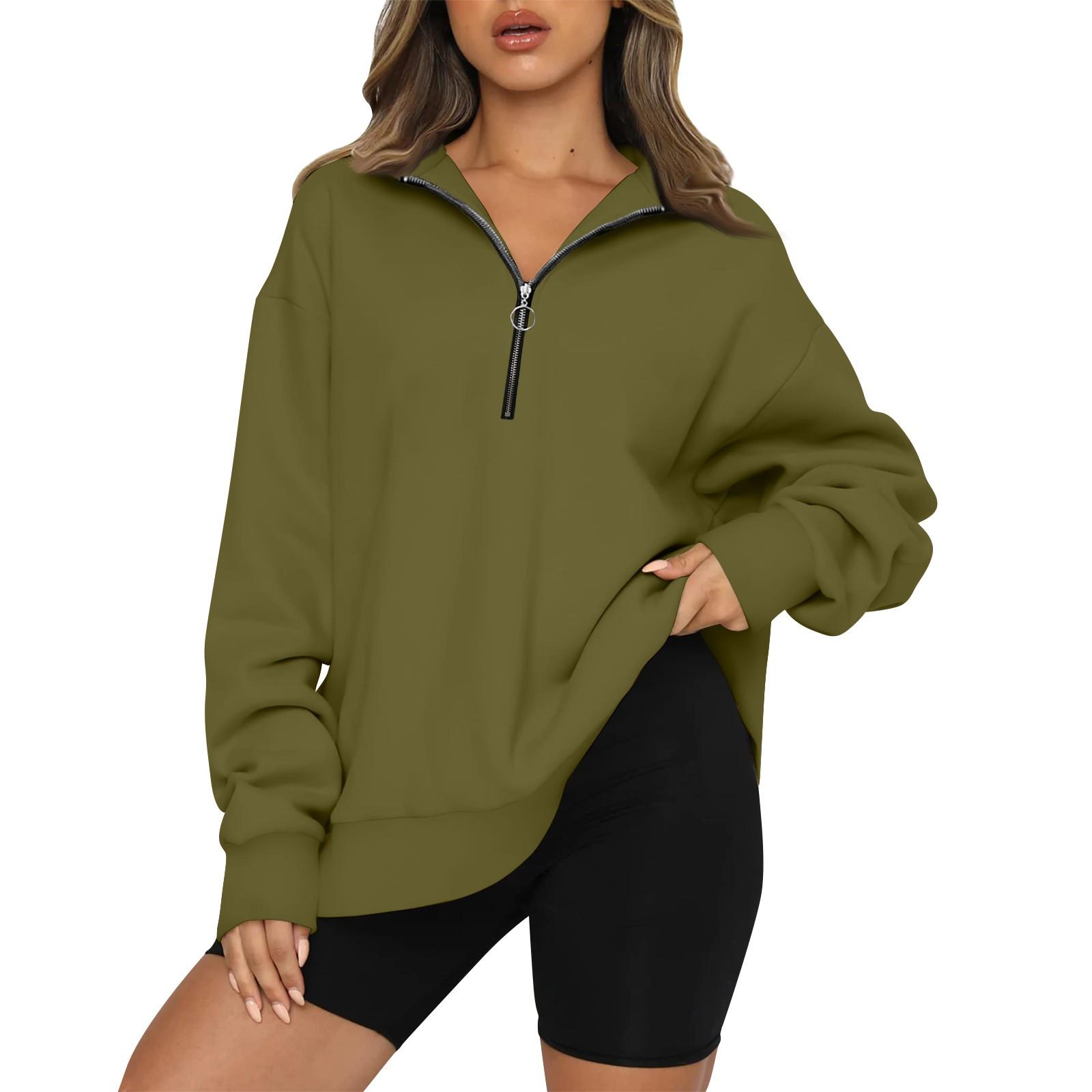 

Женский повседневный модный однотонный топ с длинными рукавами на молнии S