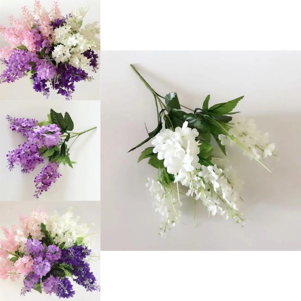 Beautiful 5 Heads Artificial Hyacinth Fake Silk Flowers Bouquet For Wedding And Home Decor