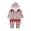 Christmas Print Family Matching Hooded Long Sleeved Zippered Jumpsuit Set