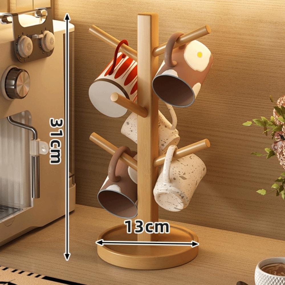Tree Shape Coffee Mug Holder Space Saving 4/6 Hooks Mug Hanging Display Rack Multi-functional Hanging Display