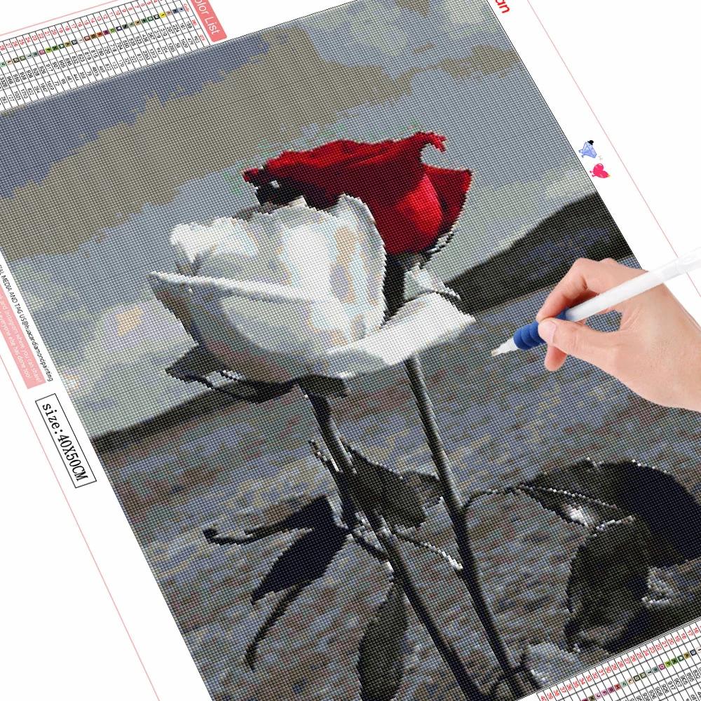 DIY Diamant Malerei Voll Platz Neue Ankunft Schwarz Rot Frau Strass Diamant Stickerei Rose Mosaik Verkauf Wand Kunst