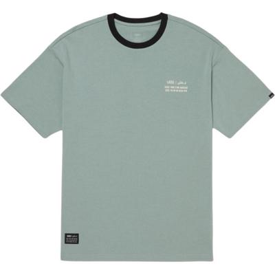 X Mark Sbtg Collaboration Letter Print Color Block Cotton Comfortable Short Sleeve T-Shirt Men Tops Green VN000JHFCJL1