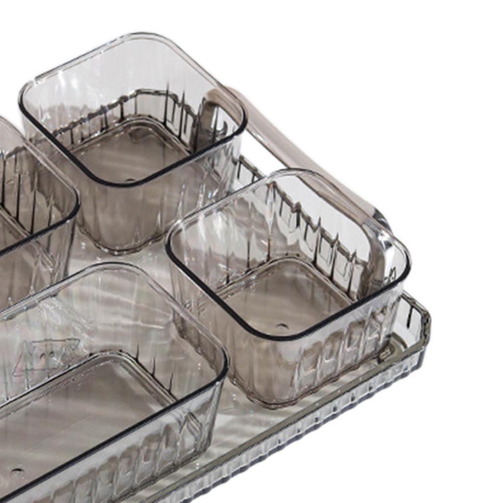 Acrylic Appetizer Tray Divided Serving Platter 5 Removable Snacks Bowls Snack