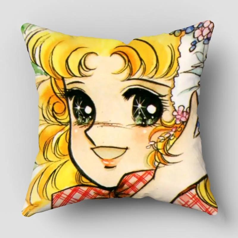 Candy New Anime Pillow Cover Bedroom Home Office Decorative Pillowcase Square Zipper Pillow Cases Satin Fabric No Fade 10.16WJY