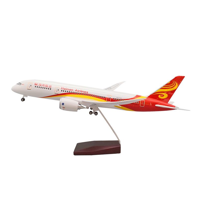 Boeing 787 Hainan Airlines with wheels and lights simulation aircraft model civil aircraft model airplane model ornament