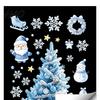 Christmas Window Clings Snowflakes Santa Static Sticker, Waterproof PVC Winter Festive Home Ornaments Decal, Decorative Removable Cling for