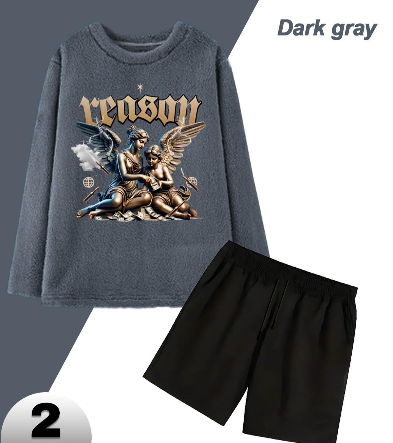 

Breathable & Warm Men s Casual Flannel Loungewear Set, Ideal for Morning Coffee & Errands XXL сірий