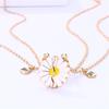 2pc Daisy BFF Necklace with Magnetism for Kids Elegant Flower Pendant Sister Necklace Girlfriend Gift DIY Women Fine Jewelry