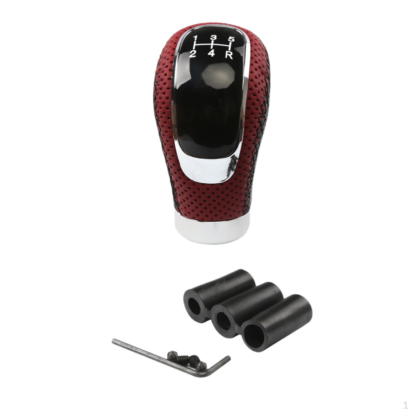 

Universal 5 Manual Gear Knob, Accessories Transmission Adapters 8mm 10mm 12mm Leather ing Handle for