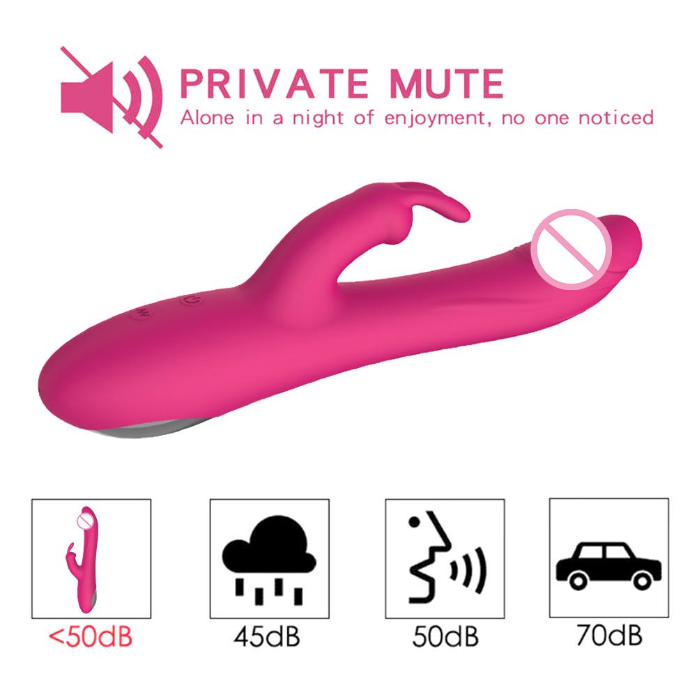 Rechargeable Double G-Spot Rabbit Vibrator for Women - Telescopic Design