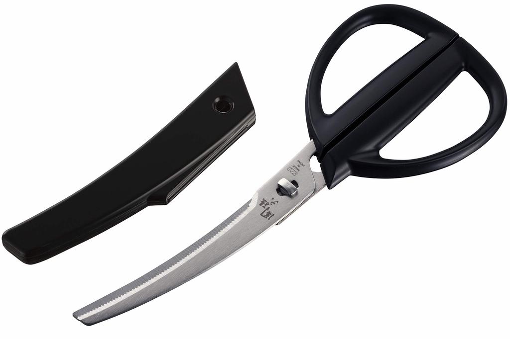 Seki Magoroku Compact Curved Kitchen Scissors with Cap DH3347