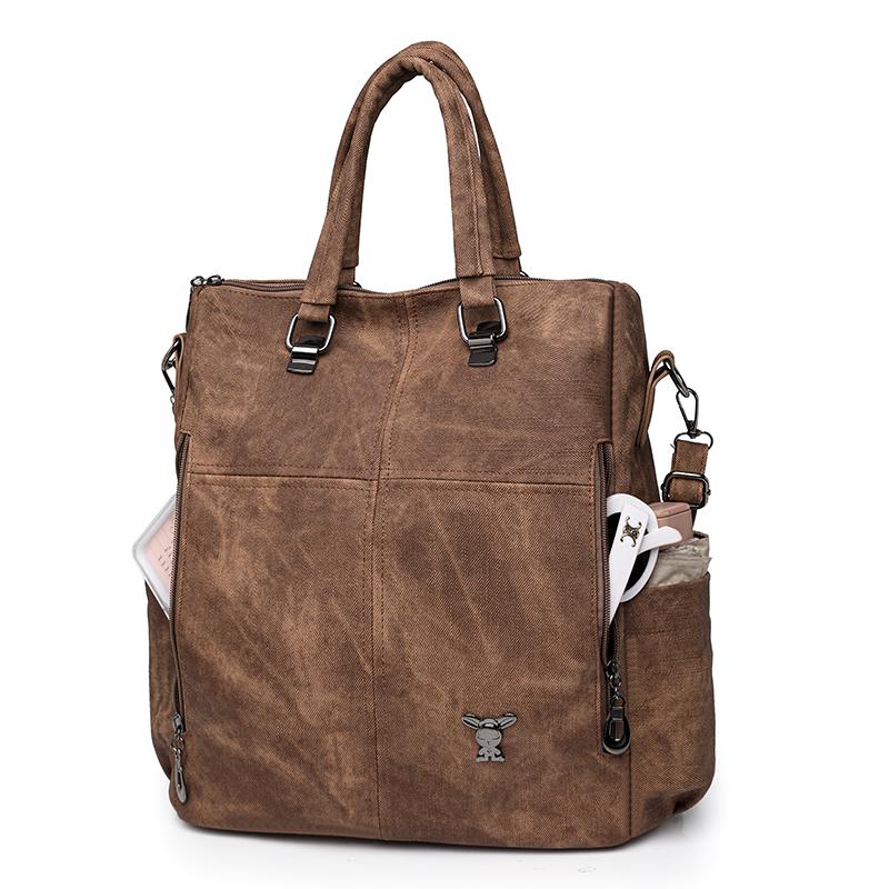 Multifunkční batoh dámský měkká kůže taška přes rameno kabelka