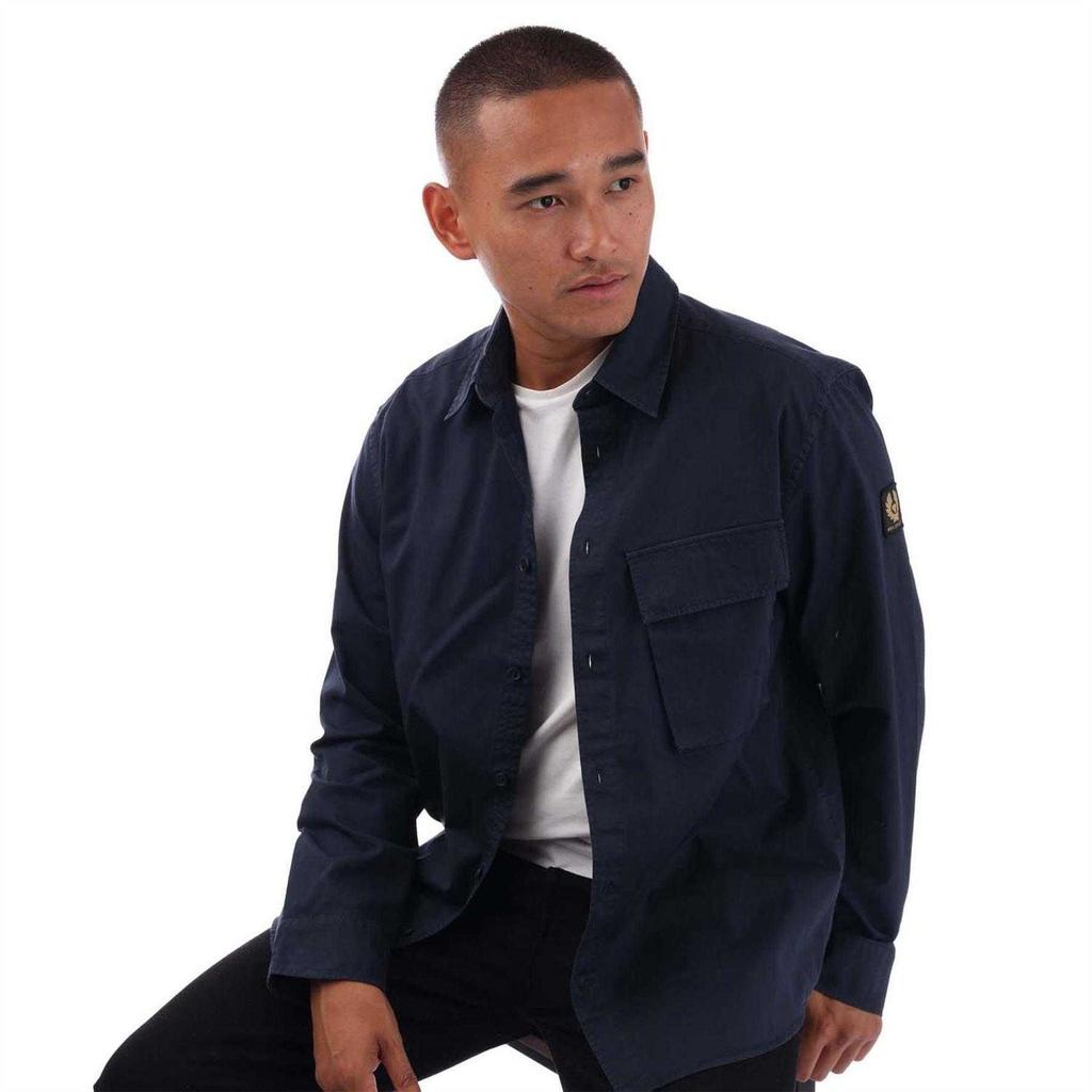 Belstaff Mens Cotton Point Collar Shirt