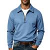 Men's Color Half-Zip Long Sleeve Shirt with Collar for Casual Wear