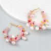 Pinkddudu Elegant BOHO Colorful Round Zinc Alloy Earrings Sweet Fashion Trendy Hoop Earrings Women Jewelry Gift PD2259