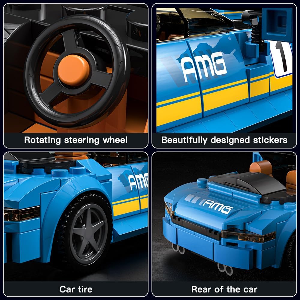 MOULD KING Speed Champion AMG GTC Supercar 27045 Stavebnice Hračka Sběratelský model Autoblok Dětský dárek 8+(336 kusů)