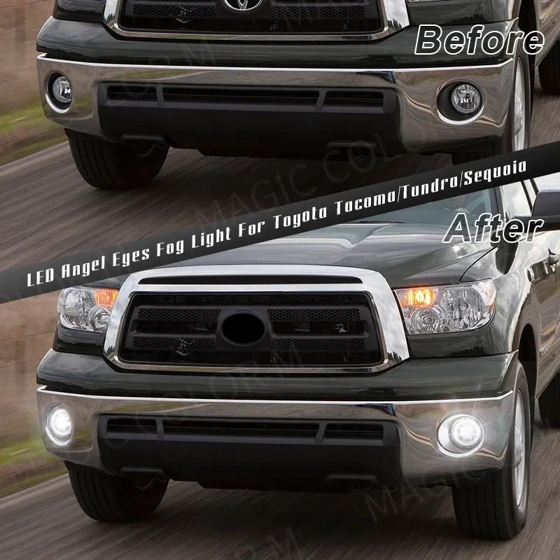 LED Fog Light For Toyota Tacoma Tundra Sequoia 2005 2006 2007 2008 2009 2010 2011 2012 2013 2014 2015 DRL Angel Eyes Headlight