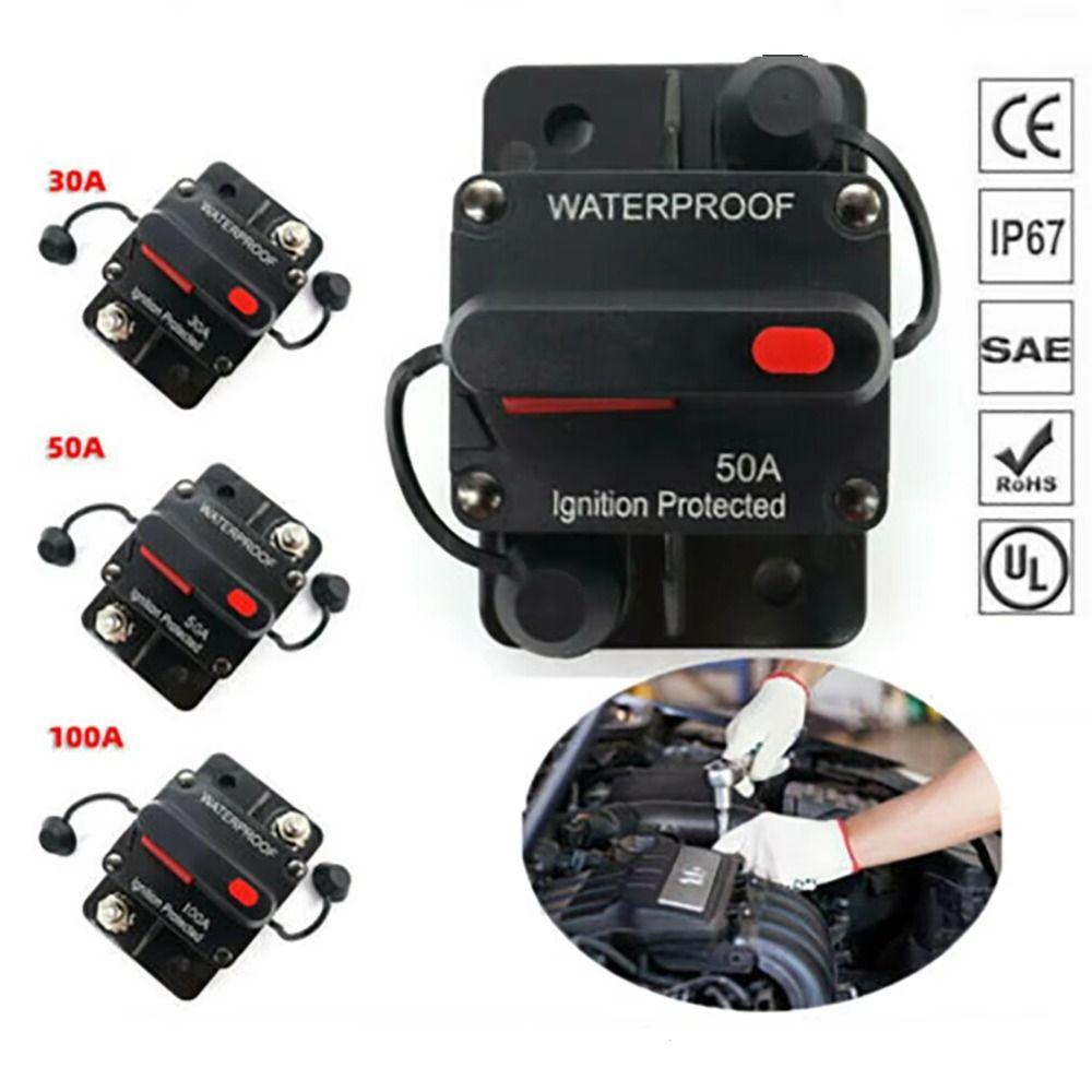 Dual Battery Fuse Reset Device Waterproof DC Circuit Breaker Manual Reset Circuit Breaker  Boat