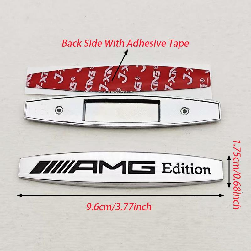 2pcs 3D Metal Car Styling Logo AMG Edition Badge Side Fender Both Emblem Sticker Decals For Mercedes Benz AMG Auto Accessories AT1